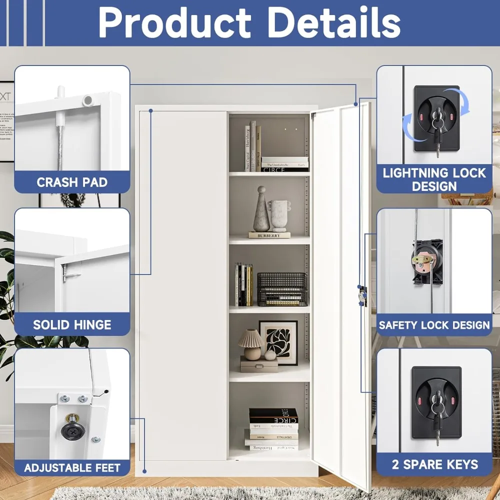 Metal Storage Cabinet with 4 Adjustable Shelves 71