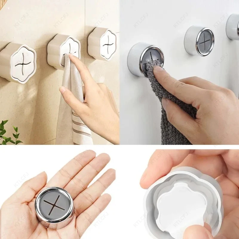 Multi-purpose Wall Hook Organizer Behind-door Key Hooks Bathroom Towel Rack Non-punching Dishcloth Holder Washcloth Storage Plug