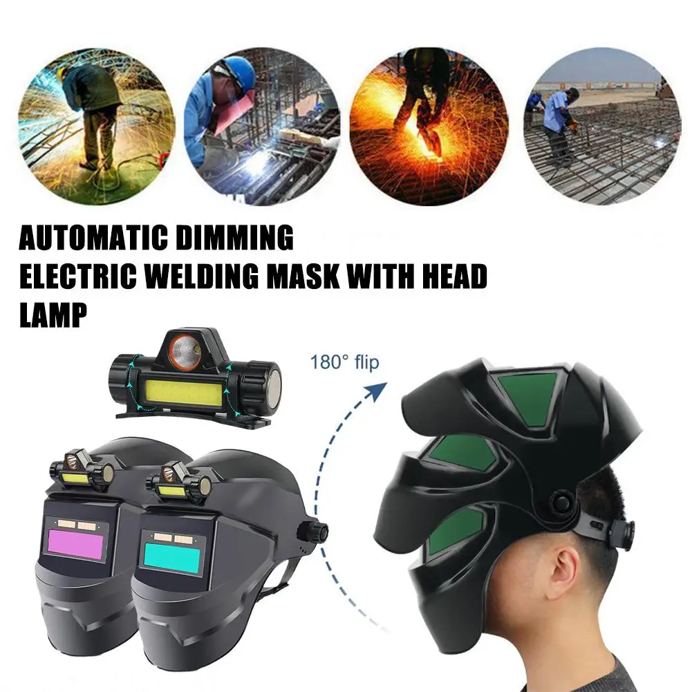 Maschera per saldatore per casco per saldatura di grandi dimensioni maschera per saldatura a energia solare con oscuramento automatico per taglio a macinazione di saldatura ad arco