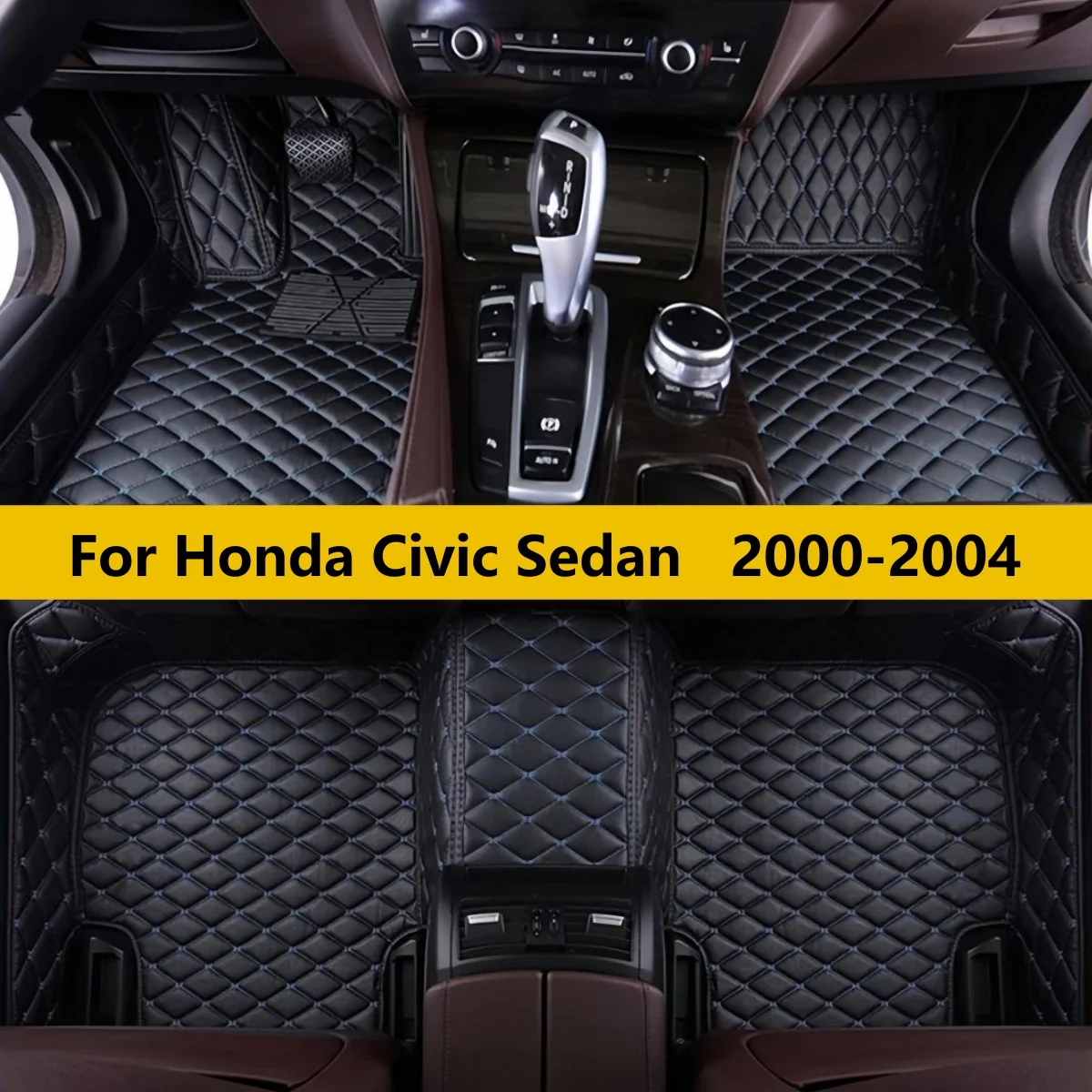

Car Floor Mats For Honda Civic Sedan 2000 2001 2002 2003 2004 Auto Leather Front Rear Row Carpet Pads Full Set Foot Matts Rugs