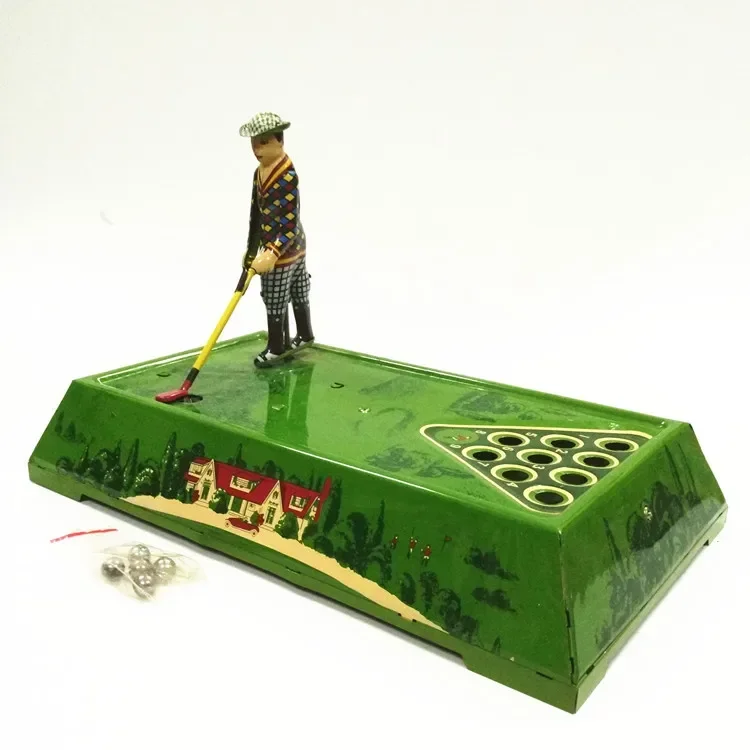 [Divertente] collezione per adulti Retro Wind up toy Metal Tin Playing pallina da golf sport giocattolo meccanico figure a orologeria modello regalo per bambini