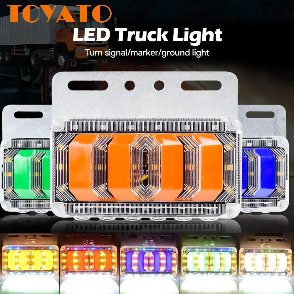 

TCYATO 24VBright Truck LED Waterproof Side Marker Indicator Lamp Clearance Light Flowing Lamp Design Quickly Installation Lights