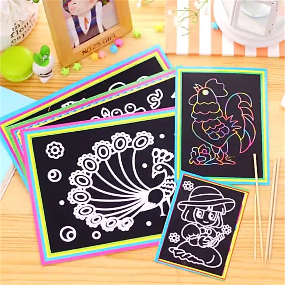 Painting Book Gradient Color Partition Design Colorful Painting Paper Painting Teaching Tool Art Scratch Scratch Painting