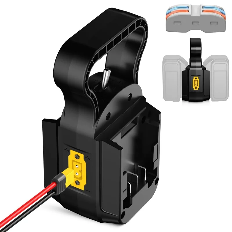 

HAKSINKY 2 in 1 Power Wheel Battery Adapter for Milwaukee 18V 2 Packs Batteries Dual Voltage Output with Fuses & Wire Terminals