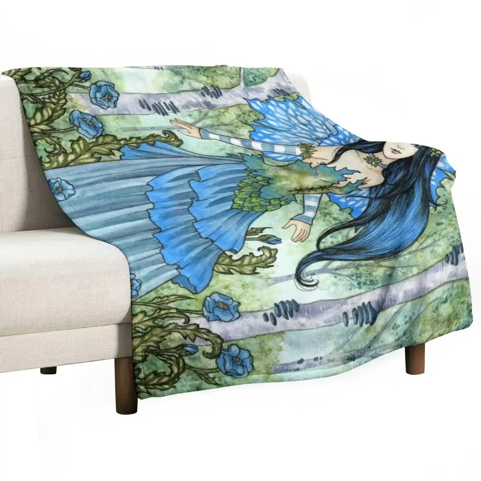 

The Blue Wood Throw Blanket Plaid anime Comforter Soft Beds Blankets