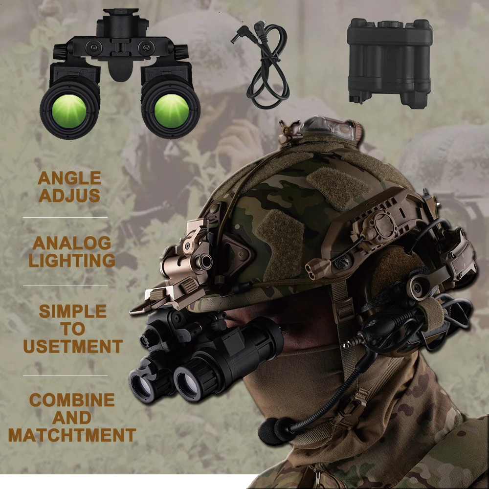 

Tactical Binocular Night Vision Goggle，Airsoft Helmet Decorative Non Functional Props,Analog Lighting,Outdoor Paintball