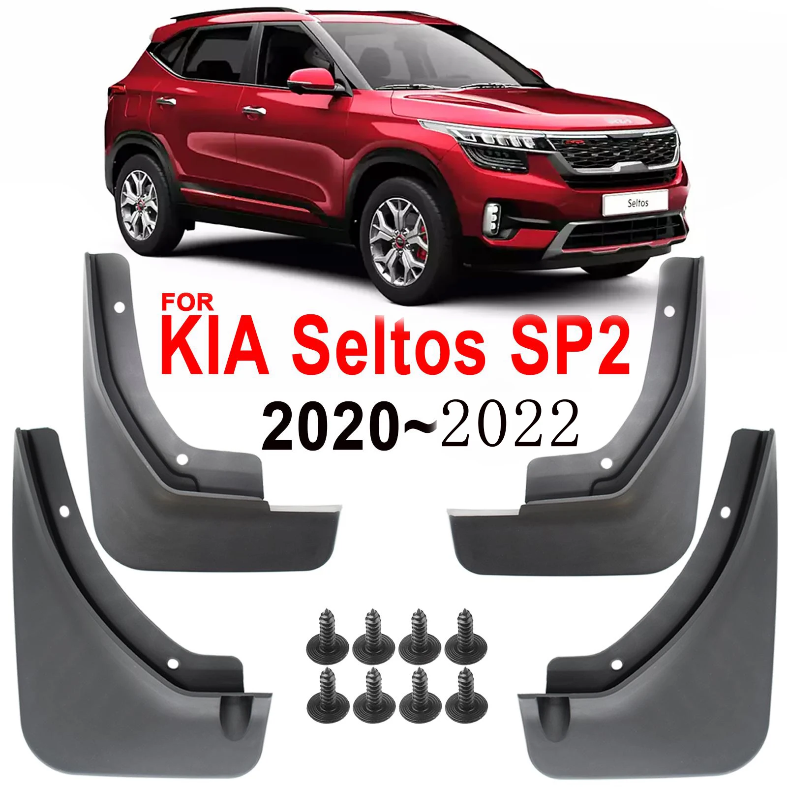 Car Mud Flaps for Kia Seltos 2021 2022 2019 2020 SP2 Mudflaps Splash Guards Mud Flap Mudguards Fender Front Rear Accessories KX3