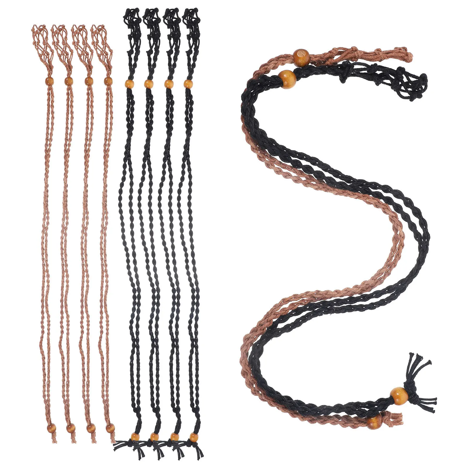 10 قطعة قلادة كريستال حجر قفص المنسوجة المعاوضة قابل للتعديل قلادة حامل الرجعية قلادة الحبل DIY بها بنفسك لوازم هدية #5