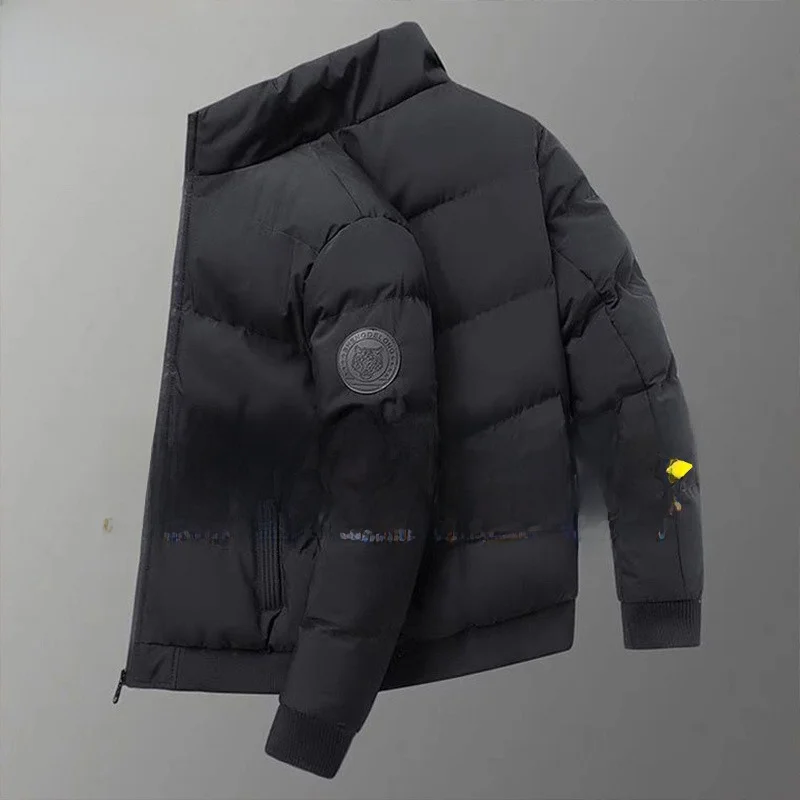 Thiened Winter Cotton Jaet Men's Casual Slim Fit Stand Collar Warm Coat Youth ular Polyester Fiber Eco-friendly Material