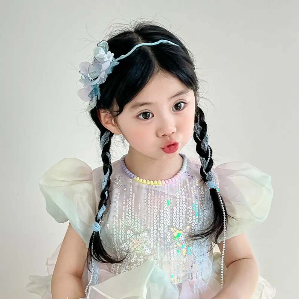 

New Butterfly Ribbon Hairbands Cute Sweet Princess Hair Hoop Korean Flower Children Headband for Girls