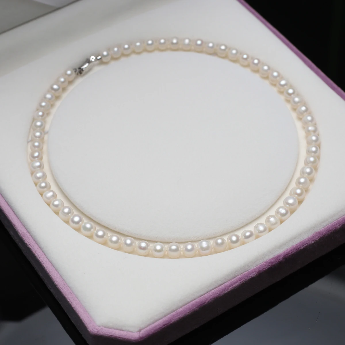Natural Freshwater 100%Pearl Necklace Exquisite Fashion 7-8mm Beads Necklace For Women Jewelry Pearl Charms Accessories 43-45cm