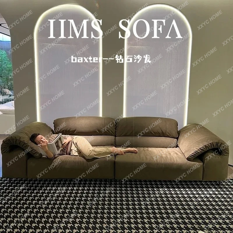 

Роскошный минималистичный диван LXLight с большими плоскими подушками, прямой, складной, с декоративными элементами «Безумный бриллиант»