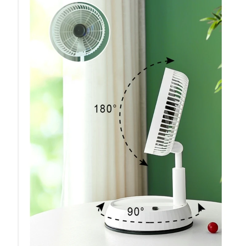 Ventilatore da tavolo portatile silenzioso ventilatore da tavolo pieghevole alimentato tramite USB a 3 velocità per la scrivania di casa camera da letto viaggi d'ufficio all'aperto