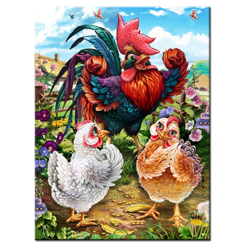 2023 Meian Chicken 5D Diy Diamond Painting 