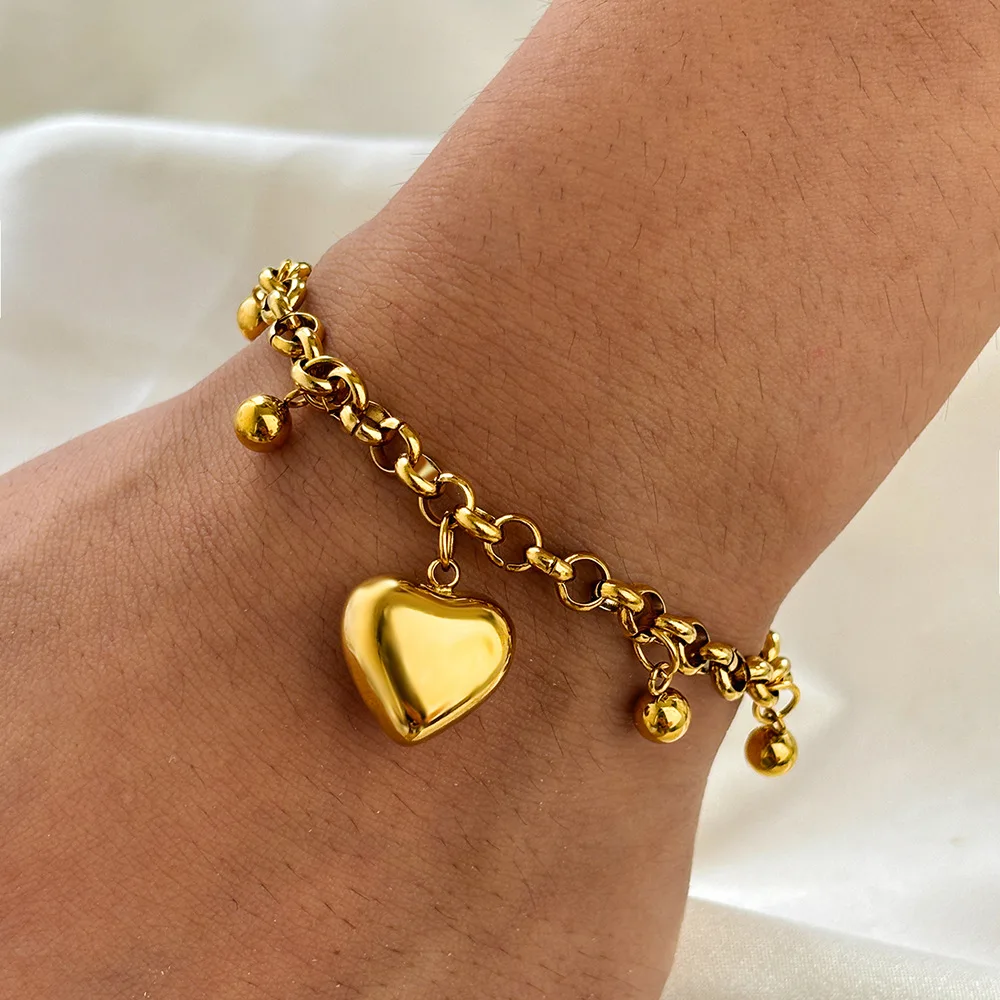 

Браслет с подвеской в виде сердца для женщин, модные браслеты-цепочки с подвеской в форме сердца, ювелирные изделия, подарок