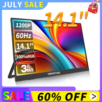 HGFRTEE 14.1inch Mobile Portable Monitor IPS Second Game Screen Extended Display for Laptop with Bracket For xbox/raspberry Pi