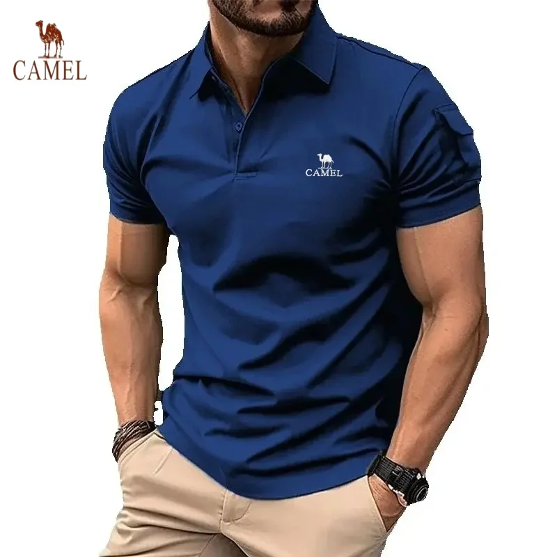 Men's high-quality embroidered short sleeved polo shirt for summer fashion, casual, breathable and cool top