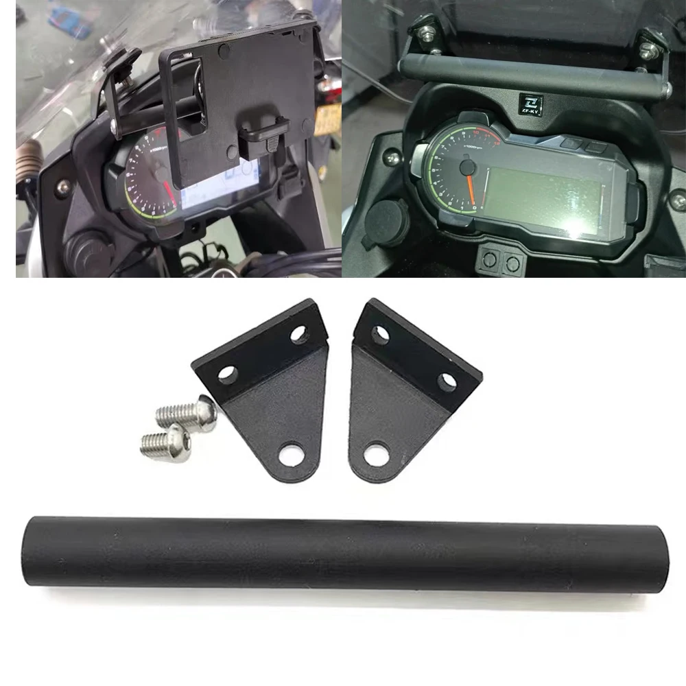 

Motorcycle Navigation GPS Plate Bracket Mobile Phone Charging Holder For Colove KY400X/500X/500F KY 400X KY 500X KY500F