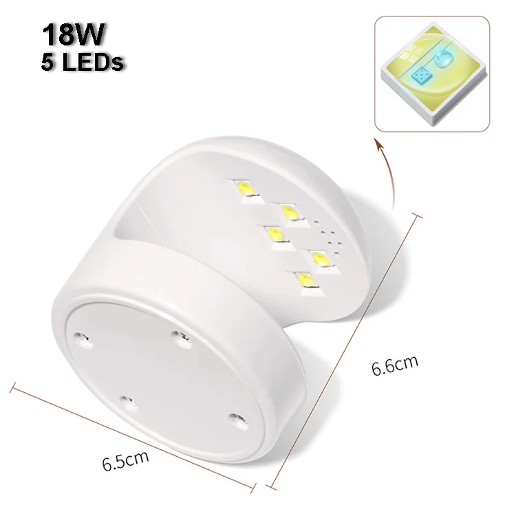 18W White Shell Shape Mini Portable Single Finger USB Nail Lamp mini