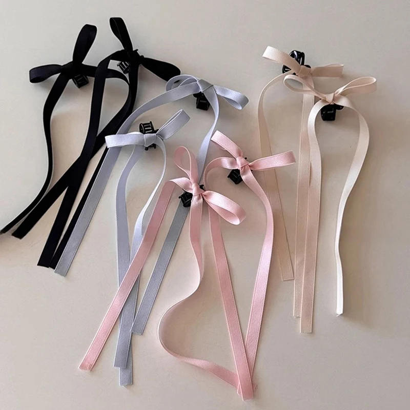 Cute Ribbon Bow Headband para meninas, acessórios de cabelo, Party Headwear, Hairpins, Side Clips, Novo, 2pcs, 2024