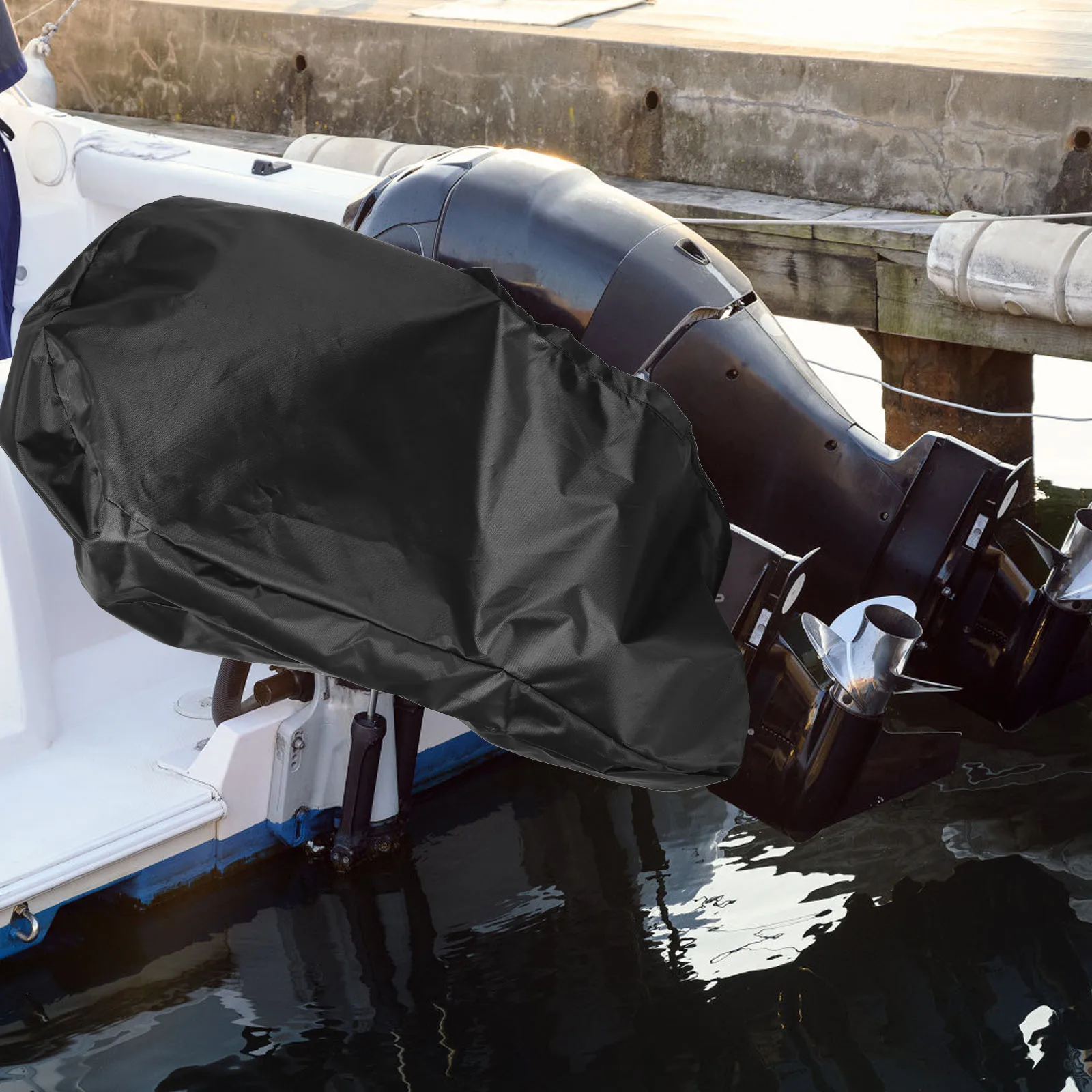 

1PC Boat Side Protective Cover Durable Polyester Outboard Motor Waterproof UV Protection Covers For Engine Sunlight Shielding