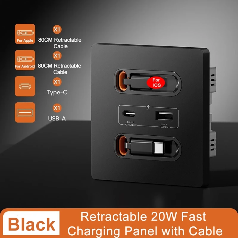 

Универсальная умная розетка EU 20W USB C с двумя портами Type-C для быстрой зарядки, розетка Type-C для зарядки мобильных телефонов.