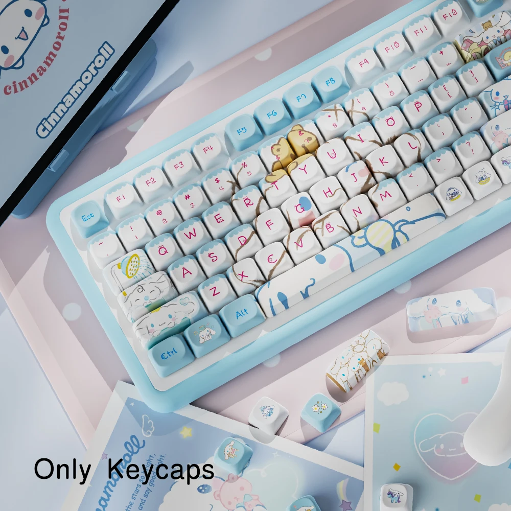 Yuguigou 112/120 Keys Theme Keycap Full Five Sides Sublimation Type Mca Profile Cutepersonalized Cartoon Peripheral Girl Gift