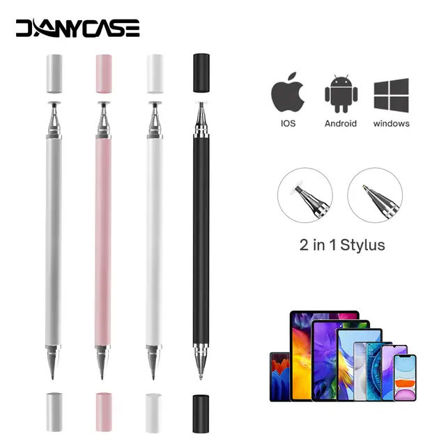 2 in 1 Universal Stylus Pen For Tablet Mobile Android ios Phone iPad
