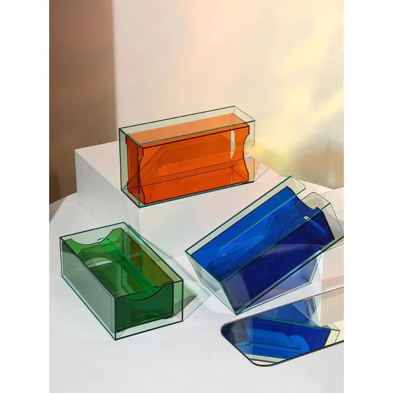 Luxury Acrylic Tissue Box Minimalist Desktop Napkin Holder Home Table Decor Organizer