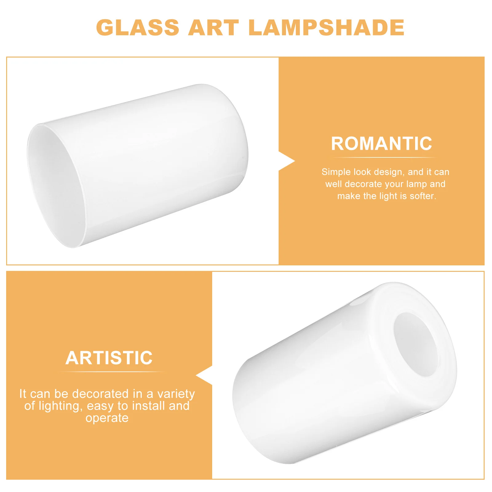 

Glass Lamp Shade Transparent Durable Glass Craft Lampshade Simple Look for Household Lighting Device Accessory