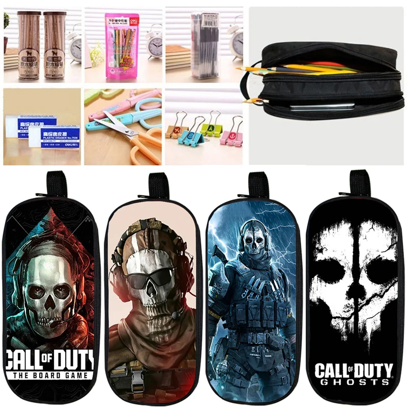 Nylon Call Of Duty Warzone Print Cosmetische Etuis Student Potlood Tas Hoge Kwaliteit Briefpapier Tas Kinderen Schoolbenodigdheden