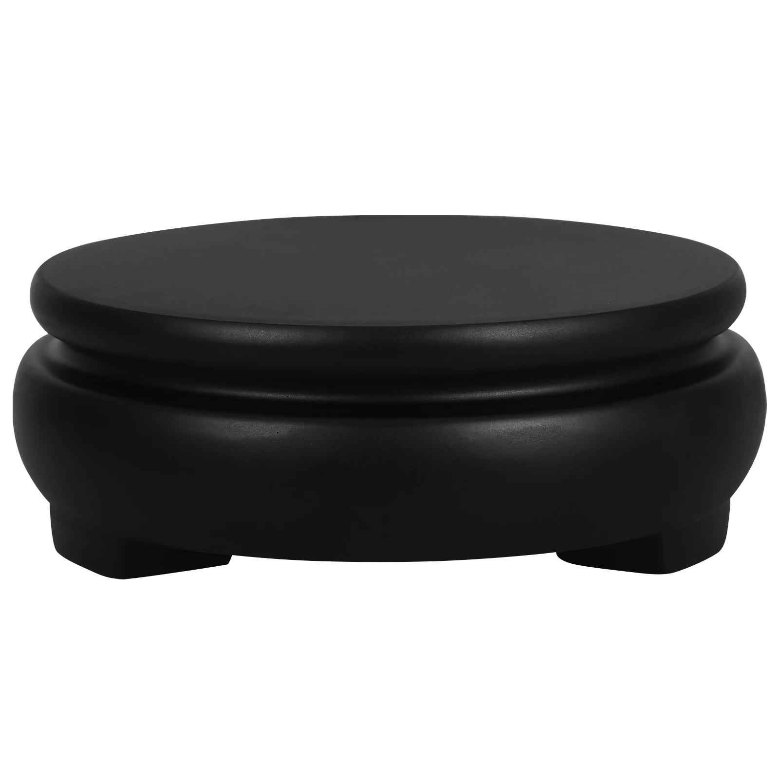 

1pc Wooden Vase Base Retro Floor Standing Black Craft Base for Statues Artware Storage Display Stand