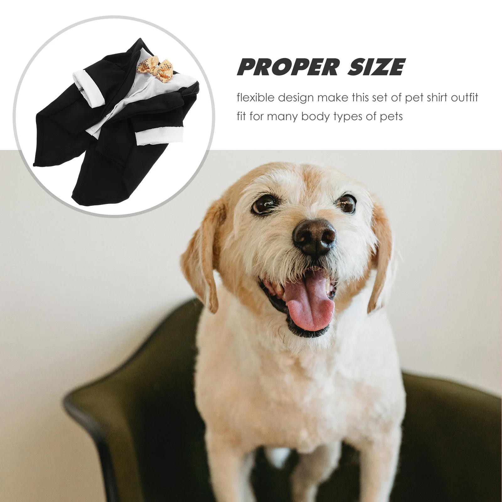 

1Set Pet Tuxedo Suit Dog Formal Dress Comfortable Breathable Wedding Party Puppy Cat Outfit Stylish Adjustable Costume