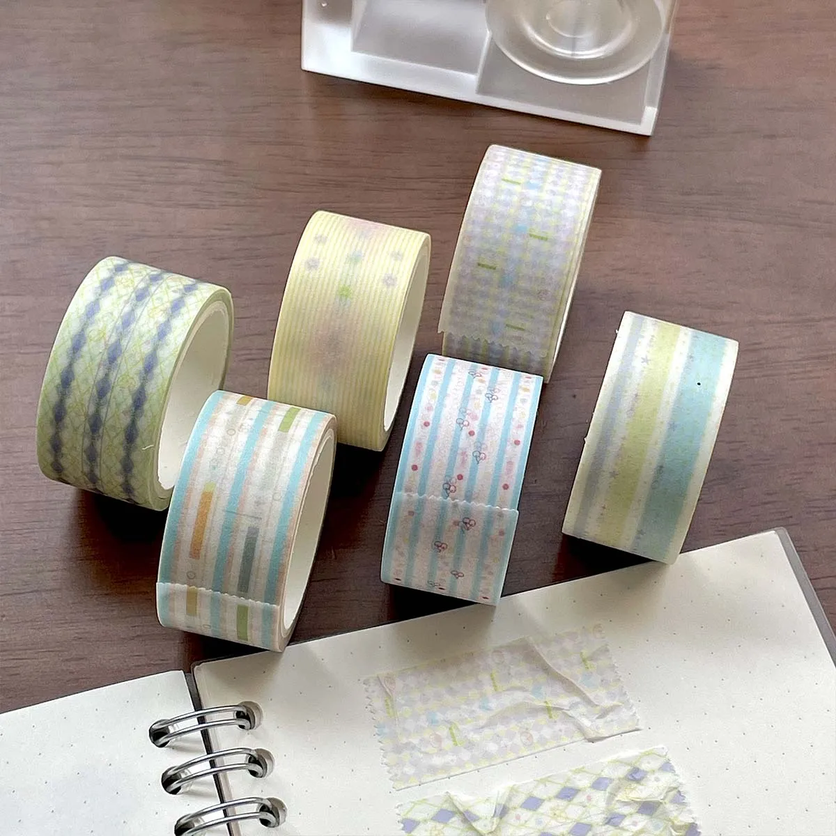WAKAWAKA Washi Tape Ins Style Scrapbooking Masking Tape Spring Flutter Basic Pattern DIY Aufkleber Bänder Bastelbedarf