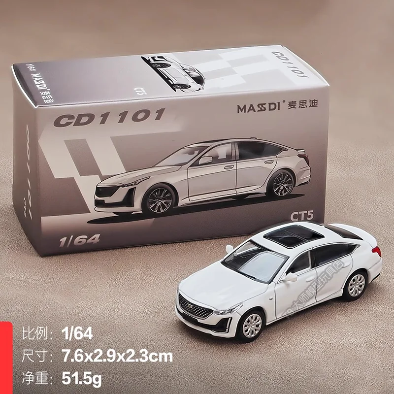 In Stock Masdi 1:64 New Cadillac Ct5 Series Simulated Alloy Die-Casting Static Car Model Custom Children'S Toys Decorative Gifts