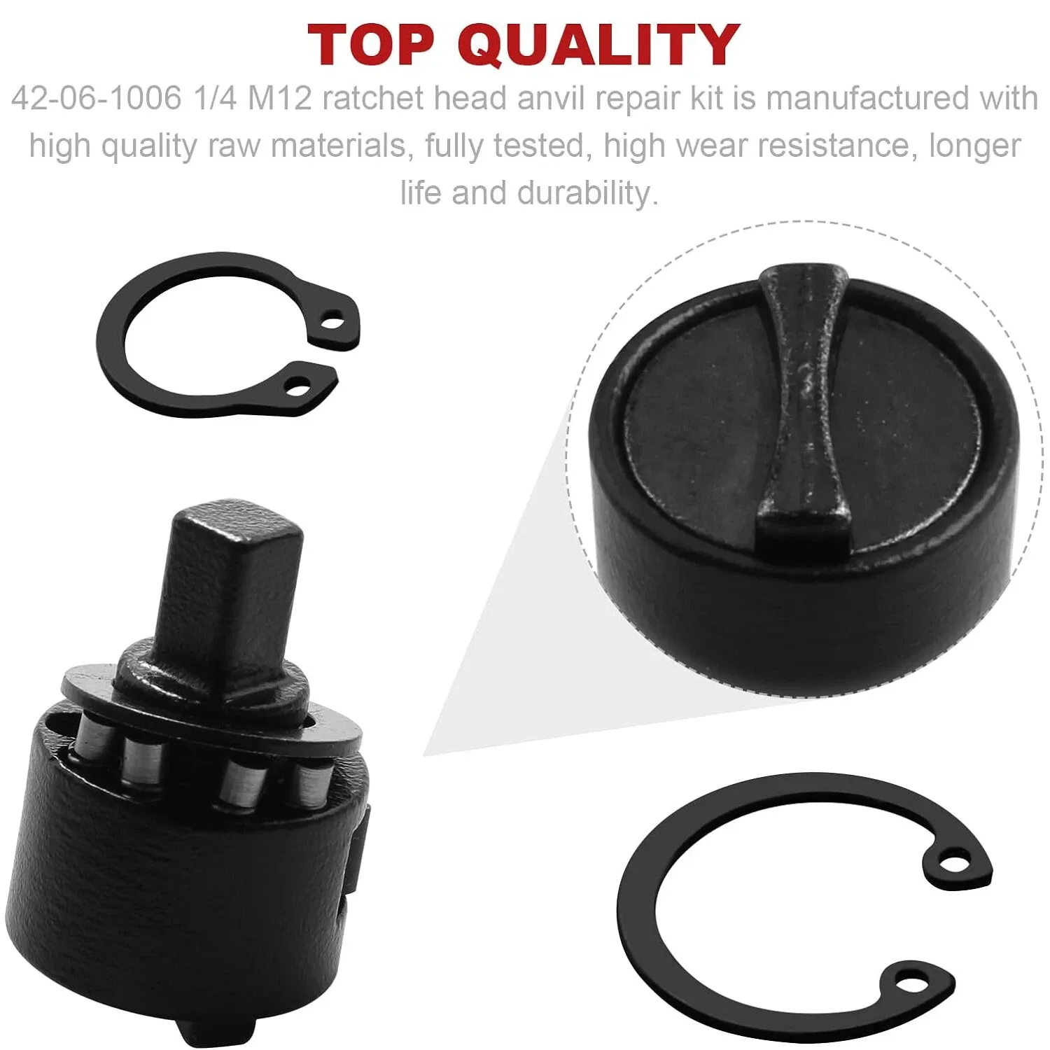 

2PCS Ratchet Head Anvil Replacement Kit for 42-06-1006 1/4 Inch 12MM Ratchet Wrenches Compatible with Models 2456-20