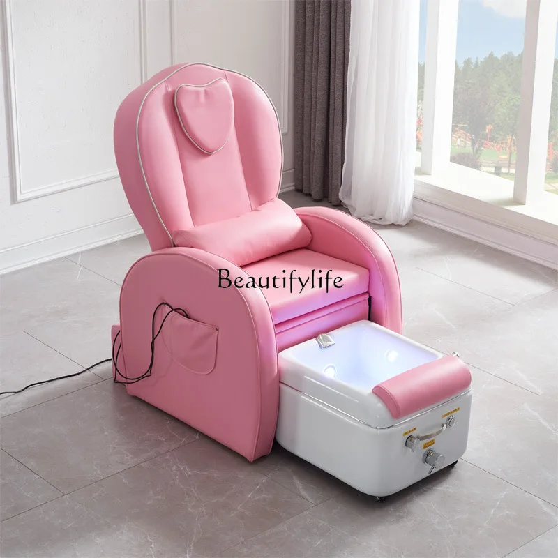 Eyelash Nail Shop Heart Shaped Electric Nail Salon Chair Reclining Foot Bath Foot Therapy