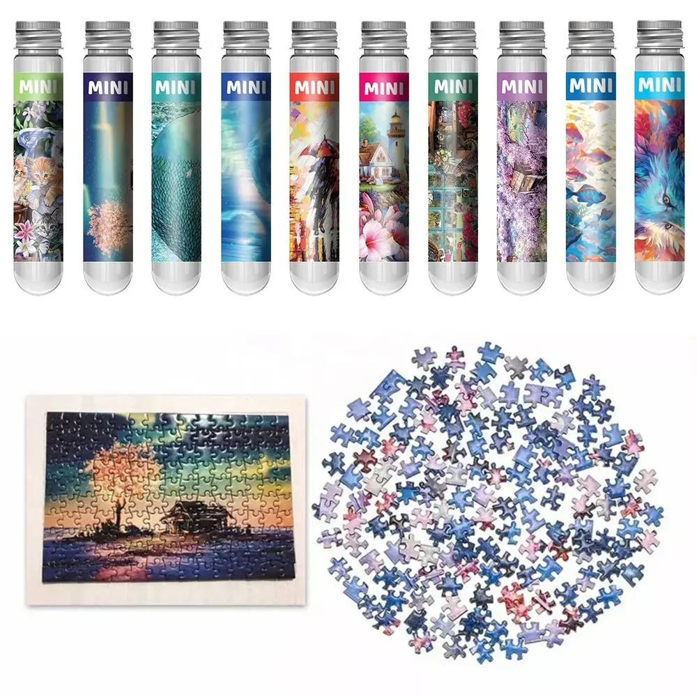 

150PCS/Set High Quality Oil Painting Jigsaw Puzzles Gifts Mini Puzzle Game Test Tube Decompression Game Adult Children