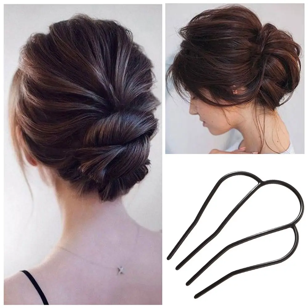 Metal Hair Fork Clip Women Teeth Hair Pin Combs Messy Bun Hair Pin Clip Hair Side Combs Updo Hair Sticks Hair Styling Tool