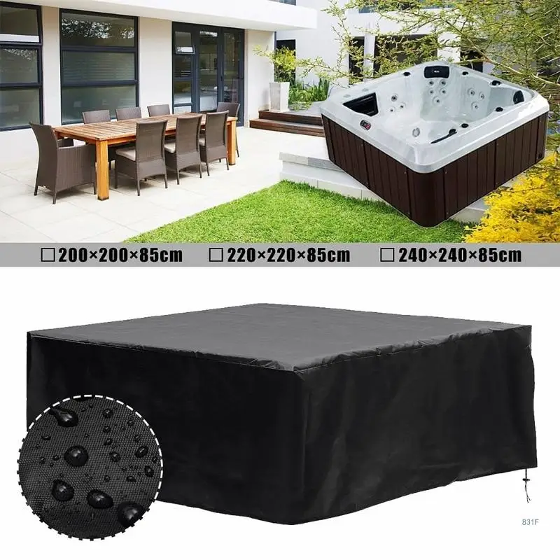 Outdoor SPA Covers Light Weight Hot Tub Cover for Sun Shield Furniture for Protection Cover Black Dustproof Cover Elasti