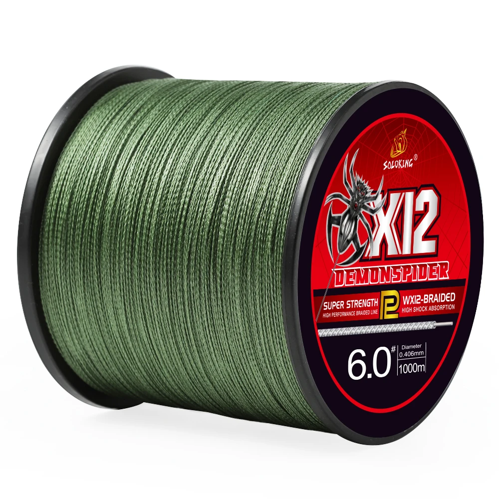 SOLOKING SK12 PE Geflochtene Angelschnur X12 300M 500M Super Starke Leistung 145LB für Große Fische Angelschnur Salzwasser Angeln