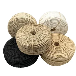 Diameter 5mm 1KGWaterproof Kraft Paper Rope Black Light Brown Three Strand String Y Chair Furniture Repairing Material