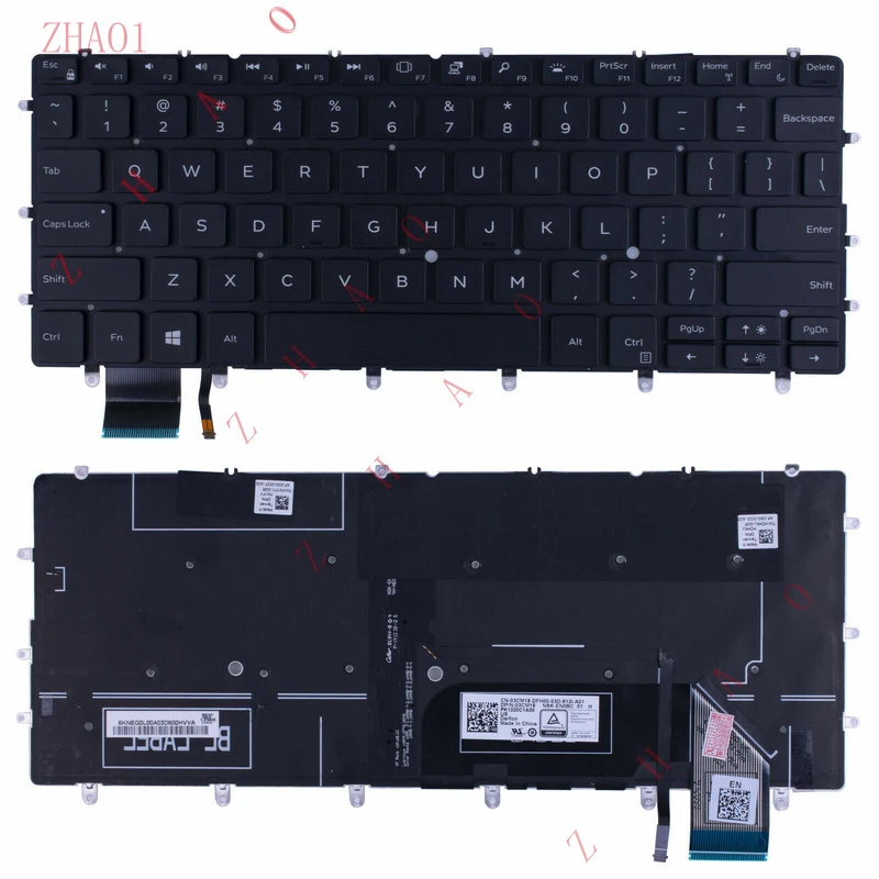 

Z New US Keyboard Backlit For Dell XPS 9370 9380 03CM18 3CM18 NSK-EN0BC Black
