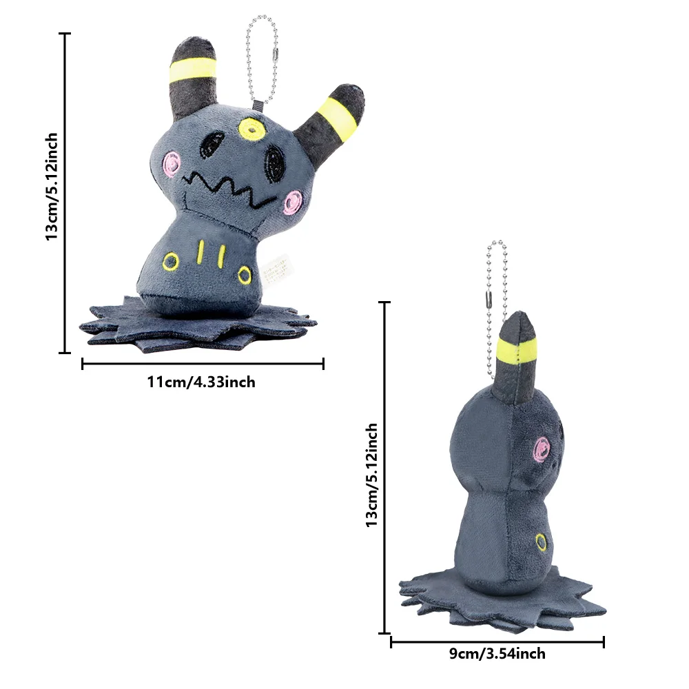 Mimikyu Eevee Plüsch-Schlüsselanhänger: Pocket Monster Cos Eeveelution Snorlax Puppe Anime-Anhänger für Fans, Sammlerstück, Sylveon Geschenk, Deko