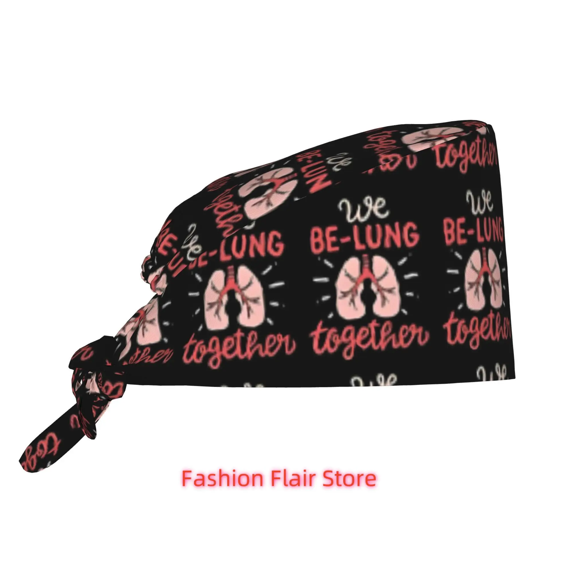 We Be Lung Together Adjustable Lightweight Cap with Lung Pattern - & for Nurses, Chefs, Engineers - Color-Coded for Identificati