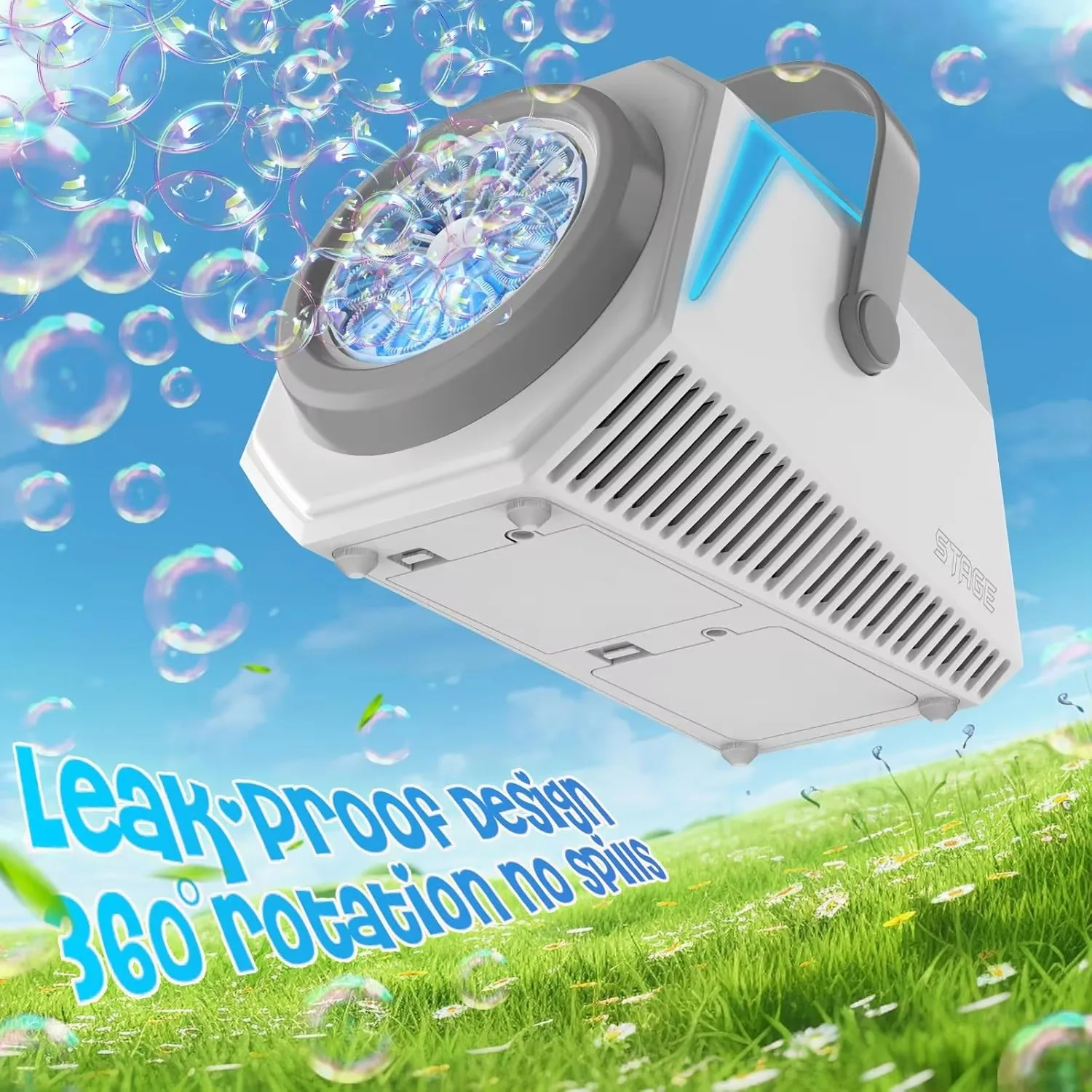 Bubble Machine พร้อมรีโมทคอนโทรล 10 หลุมไฟฟ้าอัตโนมัติ Bubble Blower พร้อมโคมไฟของเล่นสําหรับงานแต่งงานกลางแจ้งของขวัญ