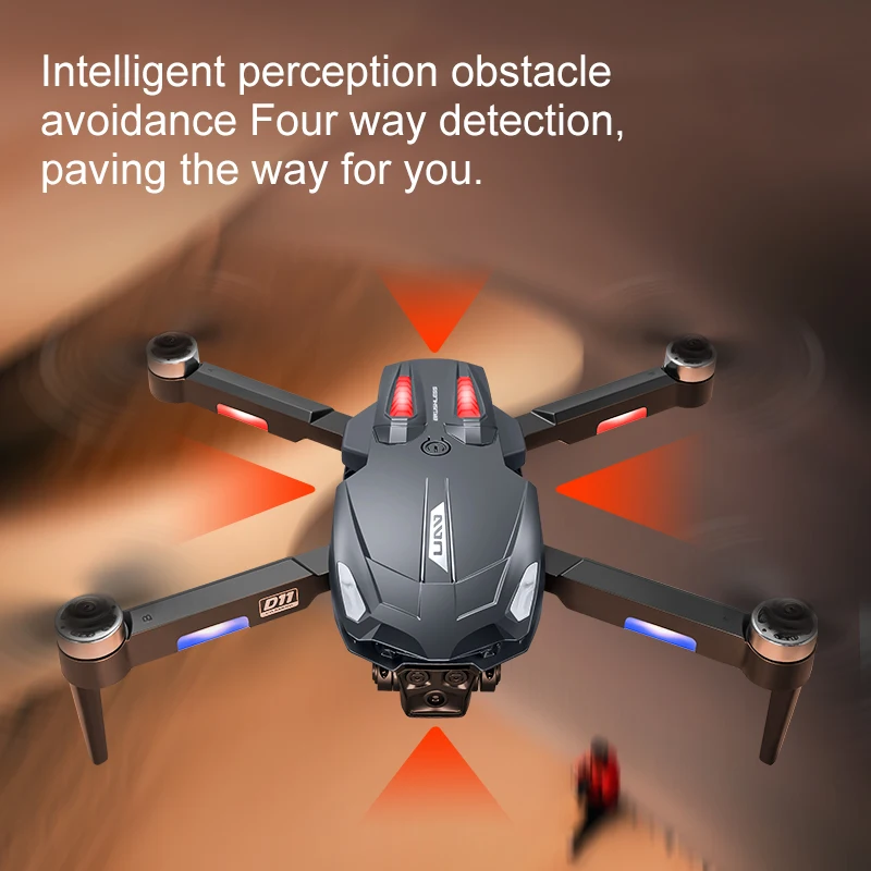 Imagem -05 - Xiaomi D11 Drone 8k hd Duplo Profissional Wifi Fpv Evitar Obstáculos Dobrável Quadcopter Gradiente Fluindo Luzes Brinquedo rc 15000m