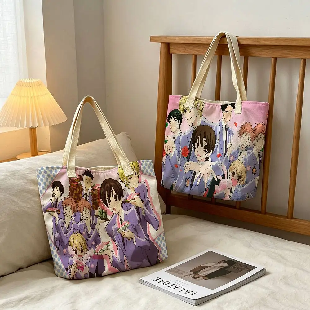 Anime Ouran High School Host Club Storage Bags Fashion Cotton Polyester Tote Bag Eco Friendly Large Capacity Shopping Bag