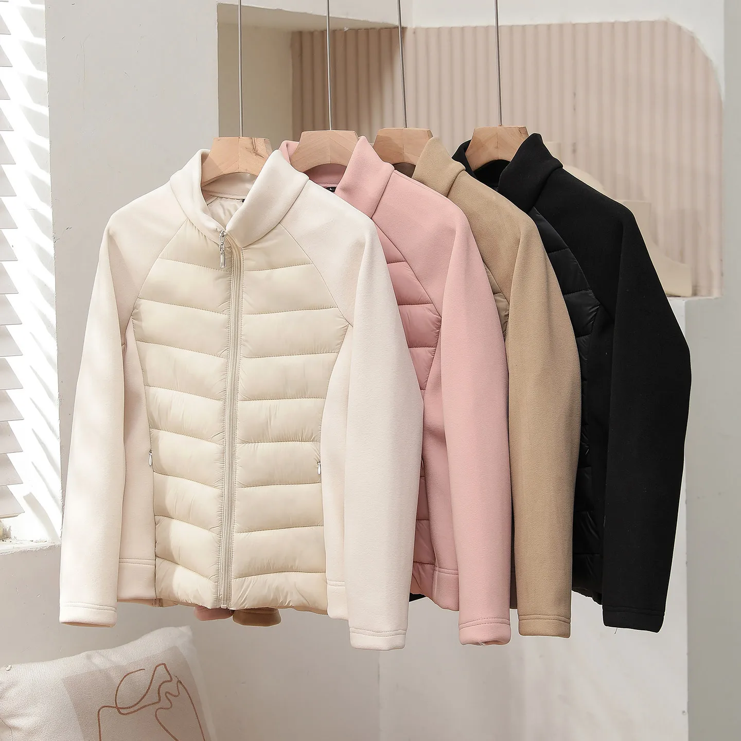 2025 Sports Yoga Cotton Robe Women's Stand up Collar Slimming Morning Run Outdoor Lightweight Autumn and Winter Windproof