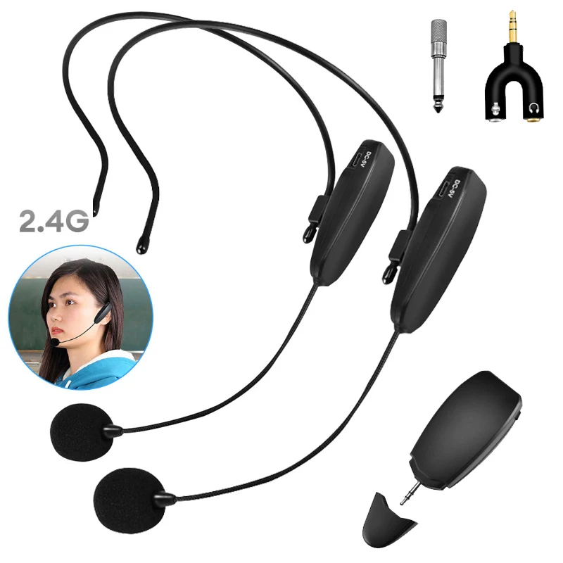 

Professional Wireless Headset Microphone 2.4G Transmitter Microfone For Voice PA System Radio Guitar Teaching Fitness Yoga